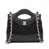 シャネル マトラッセ ツイードxラムスキン チェーンショルダーバッグ