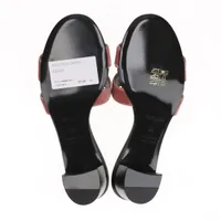 エルメス オアジス ベルベット×レザー サンダル 35 レディース