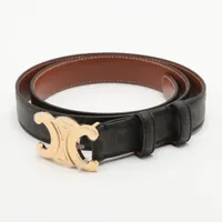 セリーヌ トリオンフ ベルト 85 PVC×レザー ダークブラウン×ブラウン