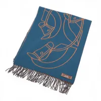 ハリーウィンストン マフラー カシミヤ ブルー HX036766｜中古ブランド