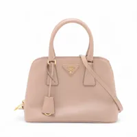 プラダ サフィアーノラクス レザー 2WAYハンドバッグ ベージュ 1BA838