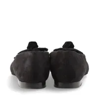 シャネル ココマーク カメリア スエード×パテント フラットパンプス