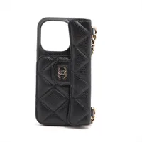 シャネル マトラッセ キャビアスキン iPhoneケース ブラック ゴールド
