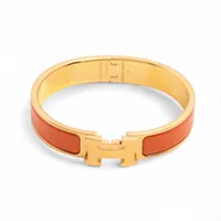 エルメス　クリッククラックH バングル　赤　ゴールド エルメス Hバングル クリッククラックPM ST0155 バングル GP ゴールド