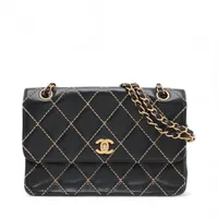 シャネル ワイルドステッチ ラムスキン シングルフラップ ダブル