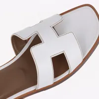 エルメス オラン レザー サンダル 38 レディース ホワイト 021056Z 箱