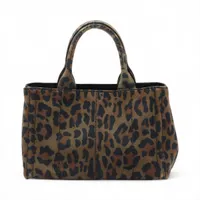 プラダ カナパ キャンバス 2WAYハンドバッグ レオパード A4239027