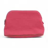 エルメス　ボリードポーチ　GM　キャンバス×レザー HERMES エルメス ボリードポーチGM ネイビー コットンキャンバス