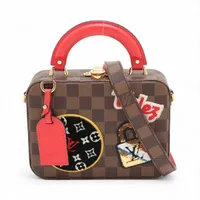 ヴィトン ダミエ LVストーリーズボックス N40048 ブラウンxレッド RFID