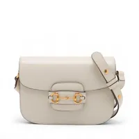 グッチ ホースビット1955 レザー ショルダーバッグ ホワイト 602204