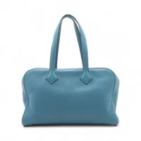 エルメス ヴィクトリア35 トリヨンクレマンス ブルージーン シルバー