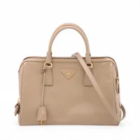 プラダ サフィアーノラクス レザー 2WAYハンドバッグ グリーン BL0095