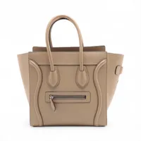 【極美品】セリーヌ　ラゲージ　マイクロショッパー　スエード　ベージュ×ブラック 2128013007554-1.jpg