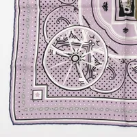 エルメス スカーフ シルク グリーン×パープル カレ55 WASHINGTON'S