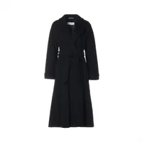 ロロピアーナ カシミヤ ロングコート 42 レディース ネイビー ベルト