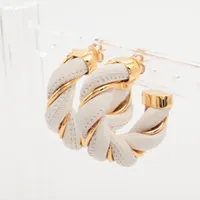 ボッテガヴェネタ ツイスト ピアス(両耳用) 925×革 36.8g ホワイト