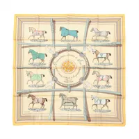 エルメス カレ90 PLAZA DE TOROS 闘牛場 スカーフ シルク ブルー