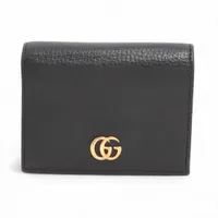 グッチ GGマーモント 735842 レザー 二つ折り財布 ブラック A3244828