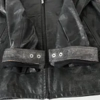 リックオウエンス 25SS カーフ レザージャケット IT52 メンズ ブラック