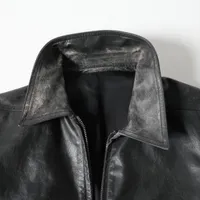 リックオウエンス 25SS カーフ レザージャケット IT52 メンズ ブラック