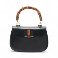 グッチ オールドグッチ バンブー レザー ハンドバッグ ネイビー