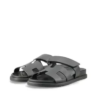 エルメス シプレ レザー サンダル 37.5 レディース ブラック ロゴ