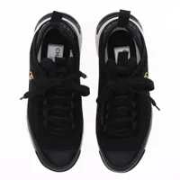 シャネル ココマーク レザー×ファブリック スニーカー 36 レディース