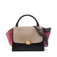 セリーヌ トラペーズ スエードxレザー 2WAYハンドバッグ マルチカラー