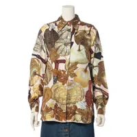 エルメス マルジェラ期 シルク シャツ 38 レディース マルチカラー