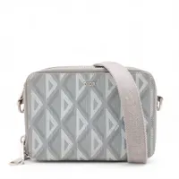 ディオール CDダイヤモンド PVCxレザー ショルダーバッグ グレー