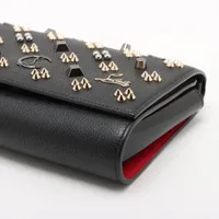 クリスチャンルブタン パロマ レザーxスタッズ チェーンウォレット