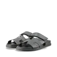 エルメス シプレ レザー サンダル 38 レディース ブラック ロゴ