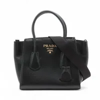 Prada glace calf Leather 2 Way Handbag Black 1BG369 A4247046｜Pre