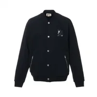 エルメス 24SS コットン ブルゾン L メンズ ネイビー レザーパッチ