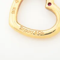 ティファニー オープンハート 1P ルビー ネックレス K18(YG) 4.0g