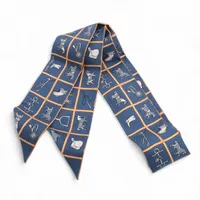 エルメス ツイリー GRANDE TENUE 馬の礼装 スカーフ シルク ブルー