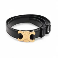 CELINE トリオンフ レザー ベルト 80cm セリーヌ トリオンフ ベルト 80 GP×レザー ブラック×ゴールド AP146107