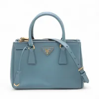 プラダ サフィアーノトラベル レザー 2WAYビジネスバッグ ブルー