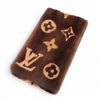 ヴィトン エシャルプ ヴィゾン マフラー ミンク×シルク ブラウン