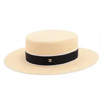 シャネル ココマーク 22C ハット M ストロー ナチュラル A4250184