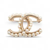 シャネル ココマーク A13B ブローチ GP×フェイクパール ゴールド