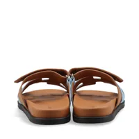 エルメス シプレ デニム×レザー サンダル 39 ユニセックス ブラウン