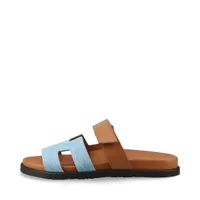 エルメス シプレ デニム×レザー サンダル 39 ユニセックス ブラウン