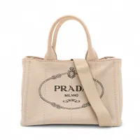 プラダ カナパ キャンバス 2WAYハンドバッグ ベージュ 1BG439 無記名
