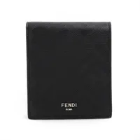 フェンディ ズッカ 7M0169 レザー コンパクトウォレット ブラック
