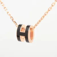 HERMÈS ジャンボサイズ トランプ (グラン・モデール)　希少　極美品 エルメス ミニポップH GD0214 ネックレス GP ピンクゴールド×ブラック