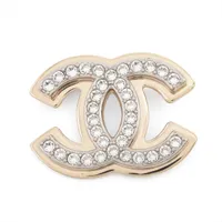シャネル ココマーク B22S ブローチ GP×ラインストーン ゴールド