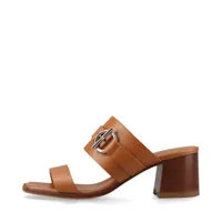 エルメス キュート 25SS レザー サンダル 38 レディース ブラウン グレ