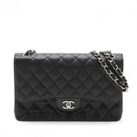 シャネル 2.55 レザー ダブルフラップ ダブルチェーンバッグ デカ