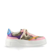 Gucci Interlocking G Leather Sneakers 34.5 Ladies' Multicolor
